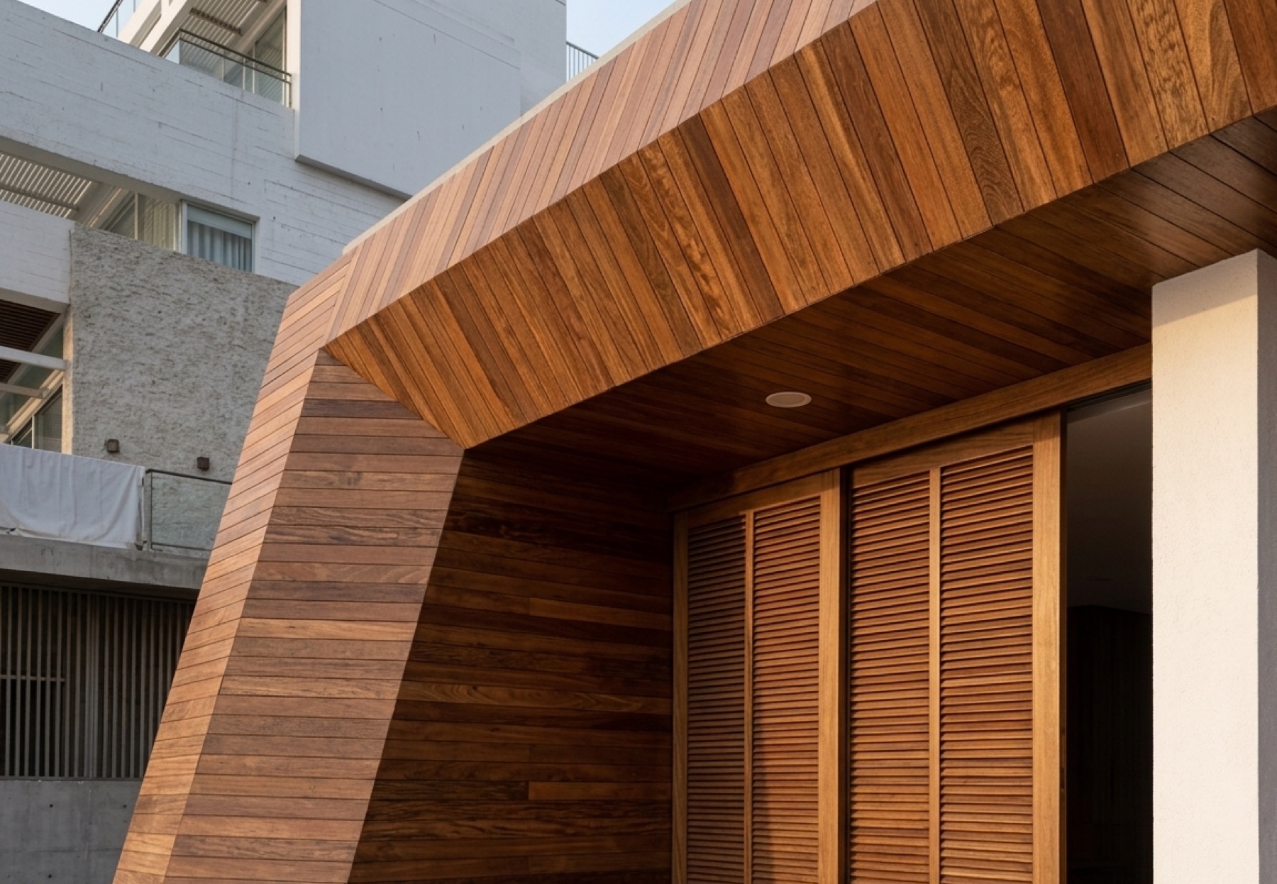Decking de madera con tonos cálidos