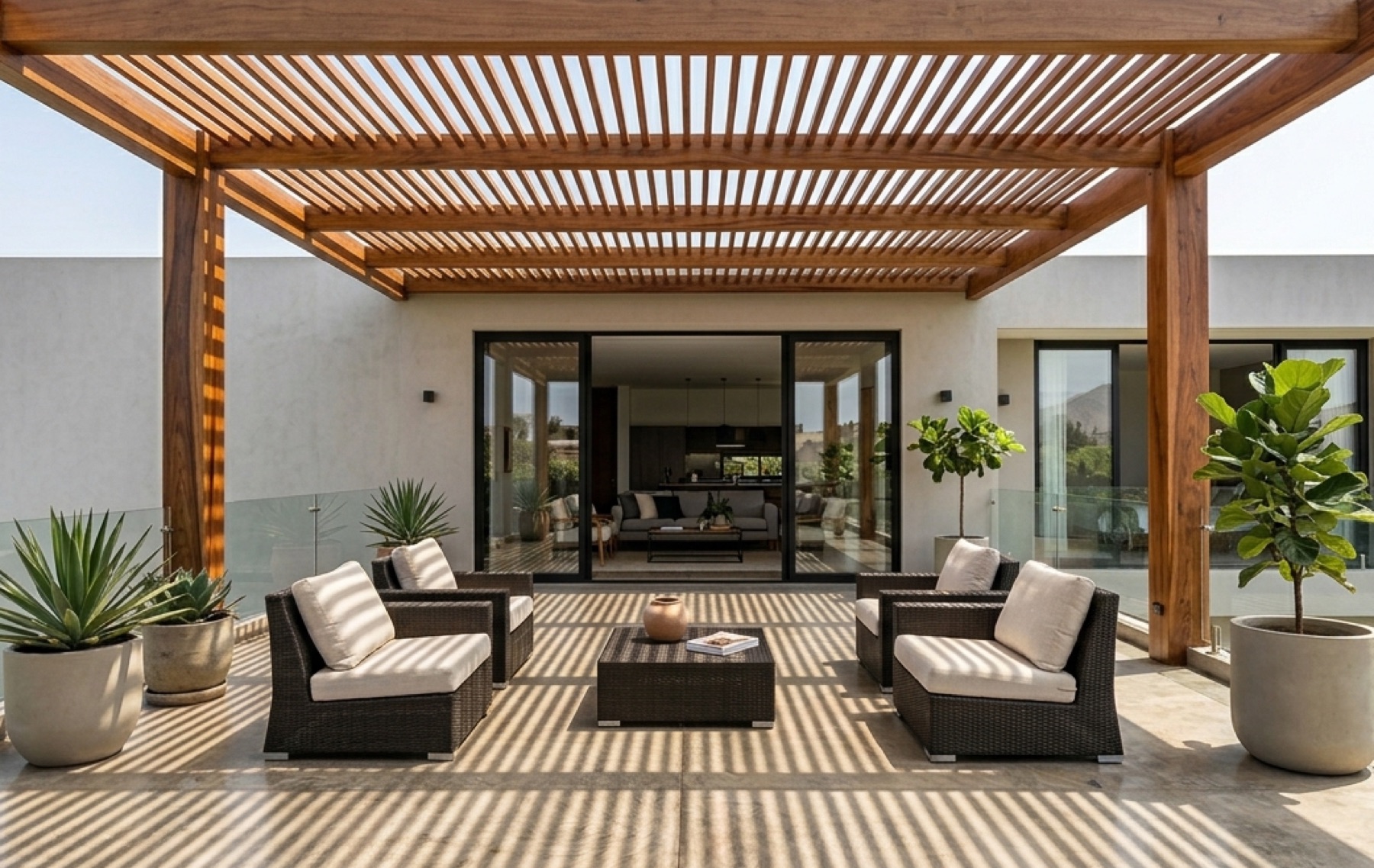 Pérgola de madera exterior